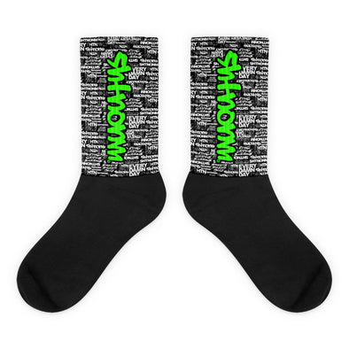 SHTNONM - Black Socks (Neon Green)