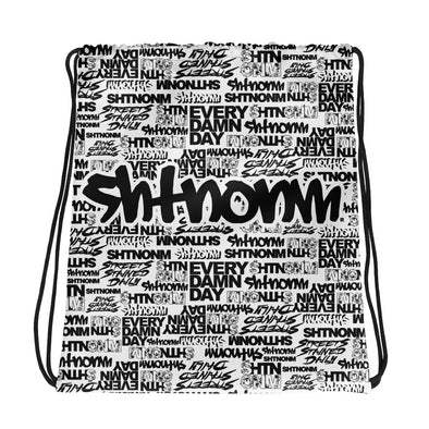 SHTNONM - White Drawstring bag (Black)