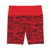 SHTNONM - LADIES HIGH WAIST BAND WORK OUT SHORT  (RED)