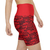 SHTNONM - LADIES HIGH WAIST BAND WORK OUT SHORT  (RED)