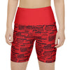 SHTNONM - LADIES HIGH WAIST BAND WORK OUT SHORT  (RED)