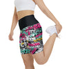 SHTNONM - LADIES GRAFFITI HIGH WAIST WORK OUT SHORT