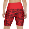 SHTNONM - LADIES HIGH WAIST BAND WORK OUT SHORT  (RED)