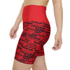 SHTNONM - LADIES HIGH WAIST BAND WORK OUT SHORT  (RED)