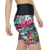 SHTNONM - LADIES GRAFFITI HIGH WAIST WORK OUT SHORT