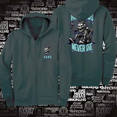 SHTNONM - BHND V2( BASSHEADS NEVER DIE ) ZIP-UP HODDIE
