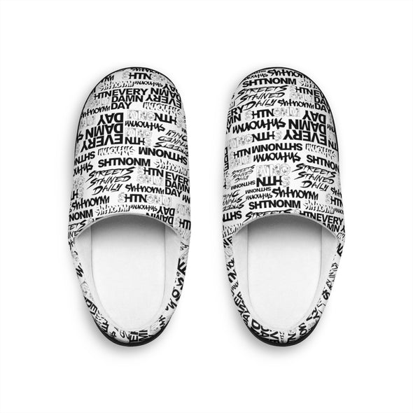 SHTNONM - MEN'S FULL PRINT SLIPPERS (WHITE)