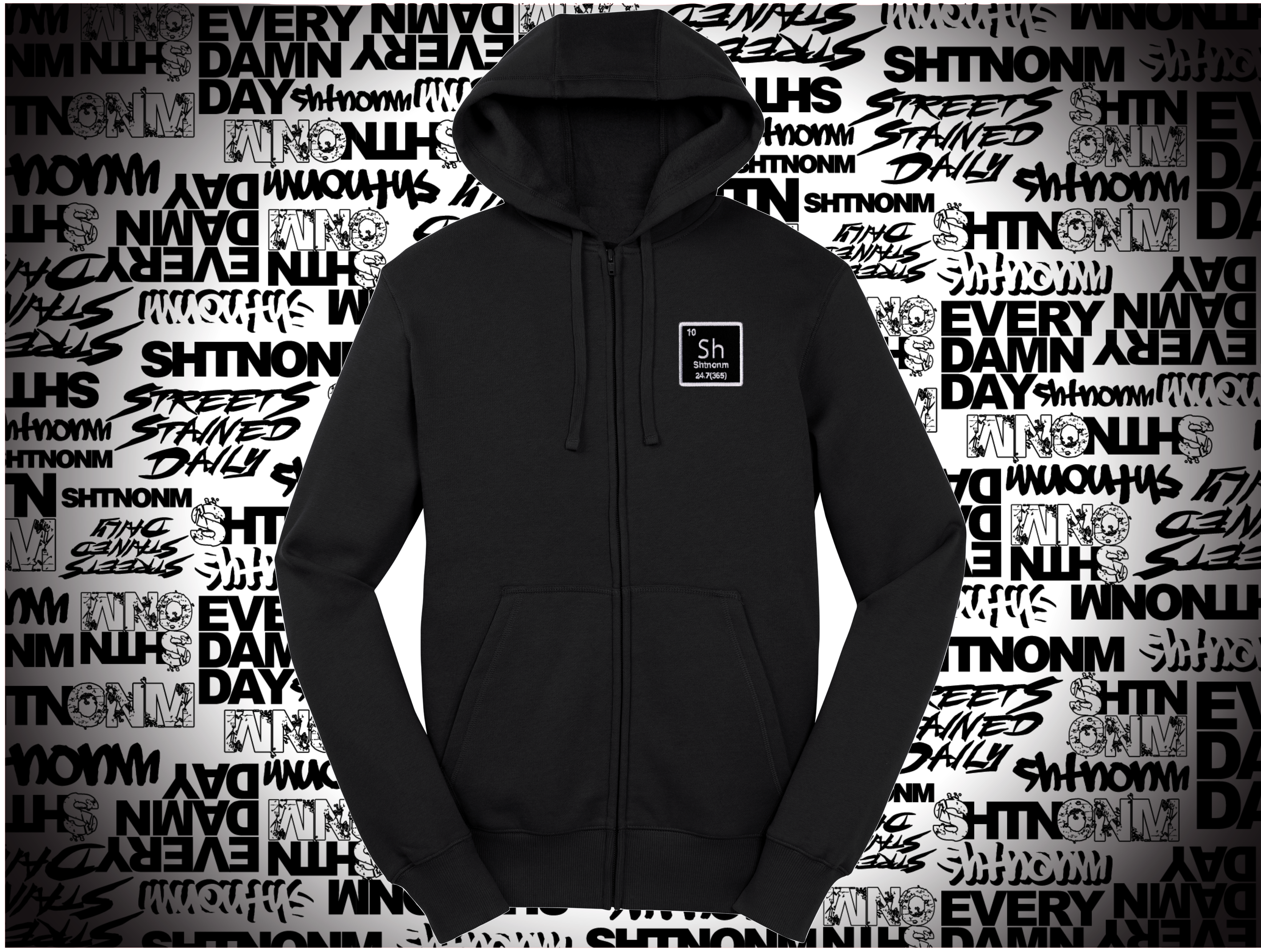 SHTNONM ELEMENT PATCH FULL ZIP UP HOODIE