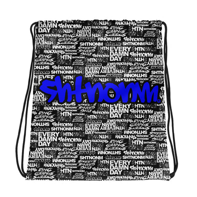 SHTNONM - Black Drawstring bag (Blue)