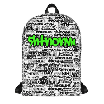 SHTNONM - White Backpack (Neon Green)