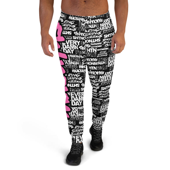 MEN'S SHTNONM ALL DAY JOGGERS (BLACK/HOT PINK)