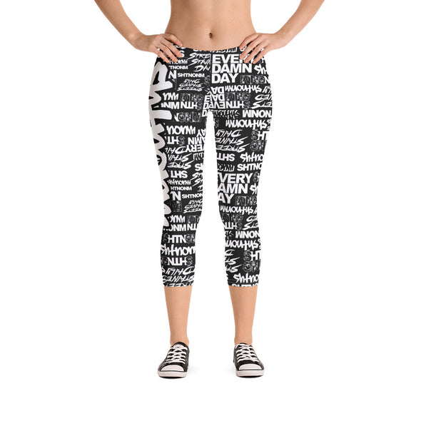 SHTNONM - Capri Leggings (Black/White)