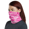 White/Neon Pink Face Mask/Neck Gaiter