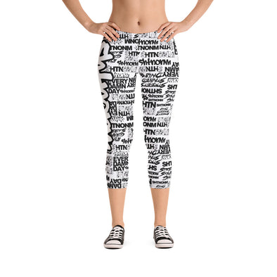 SHTNONM - Capri Leggings (White/Black)