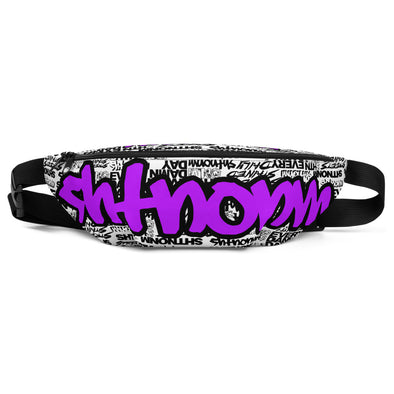 SHTNONM -White  Fanny Pack (Neon Purple)