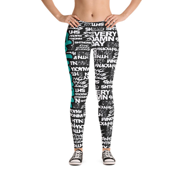 SHTNONM - LEGGINGS (BLACK/TIFFANY MINT)