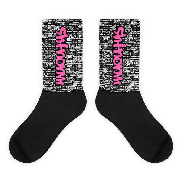 SHTNONM - Black Socks (Hot Pink)
