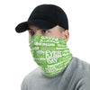 White/Neon Green Face Mask/Neck Gaiter