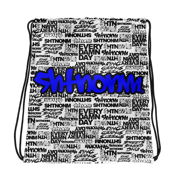 SHTNONM - White Drawstring bag (Blue)