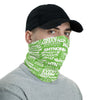 White/Neon Green Face Mask/Neck Gaiter