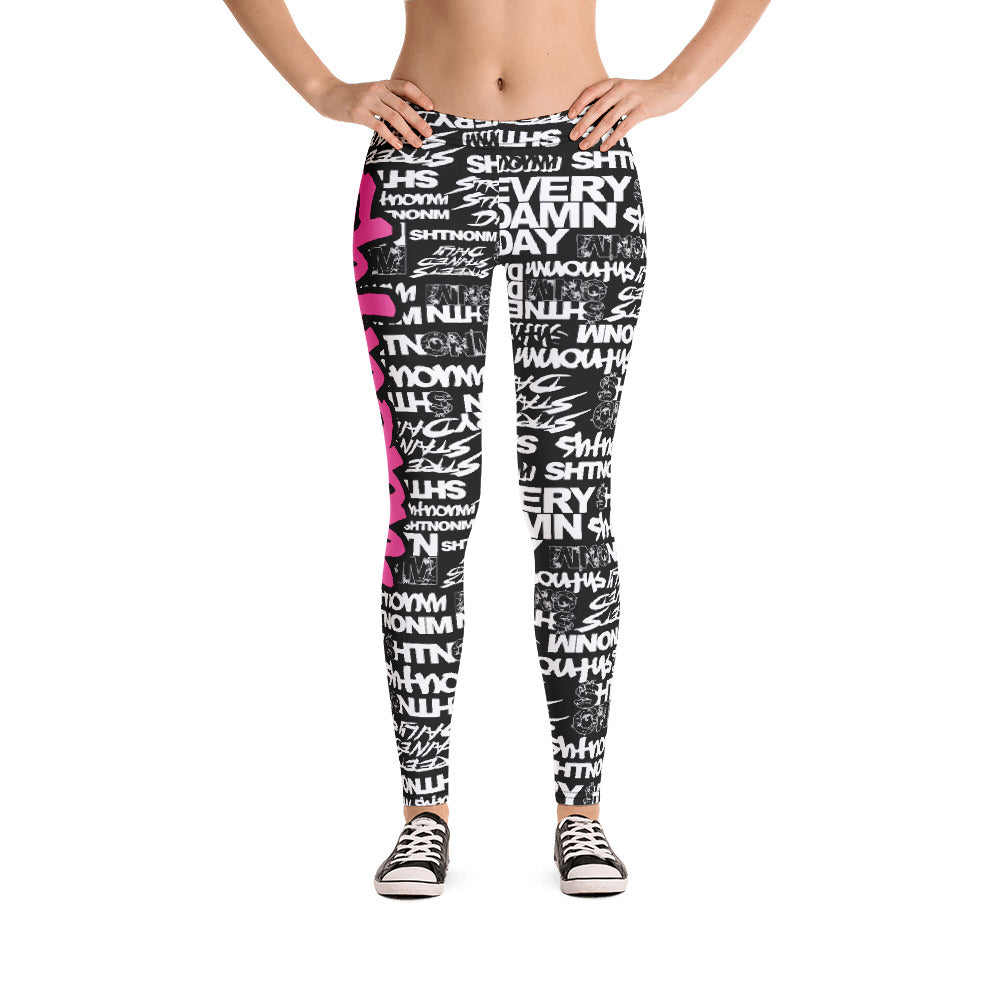 SHTNONM - LEGGINGS (BLACK/HOT PINK)