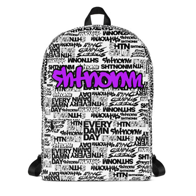 SHTNONM - White Backpack (Neon Purple)
