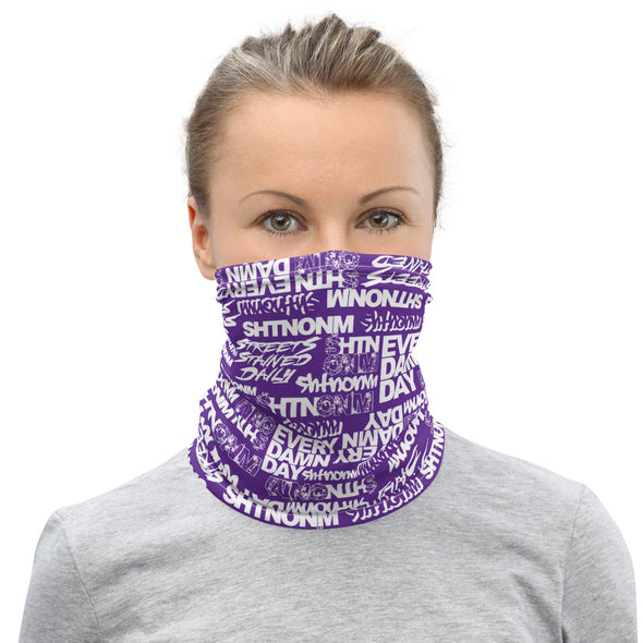 White/Purple Face Mask/Neck Gaiter