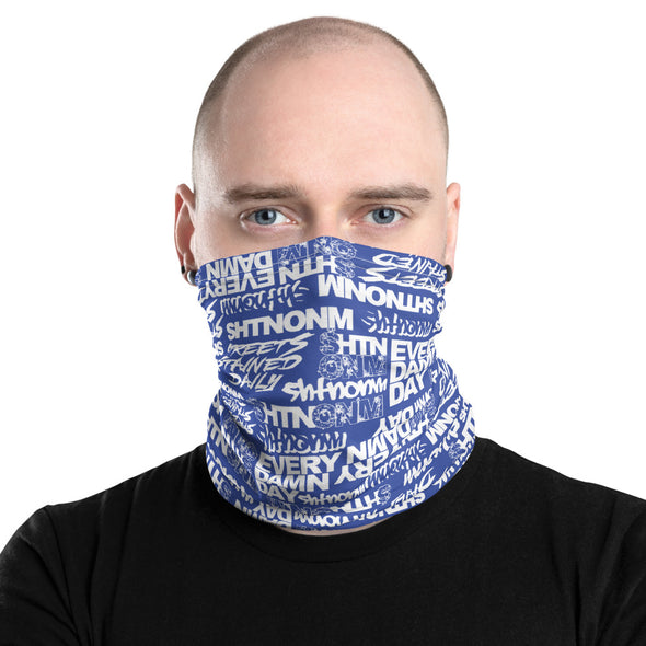 White/Blue Face Mask/Neck Gaiter