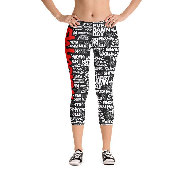 SHTNONM - CAPRI LEGGINGS (BLACK/RED)