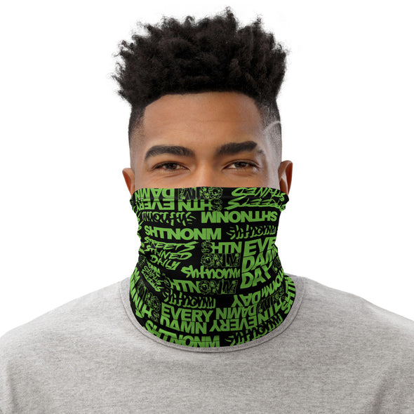 Black/Neon Green Face Mask/Neck Gaiter